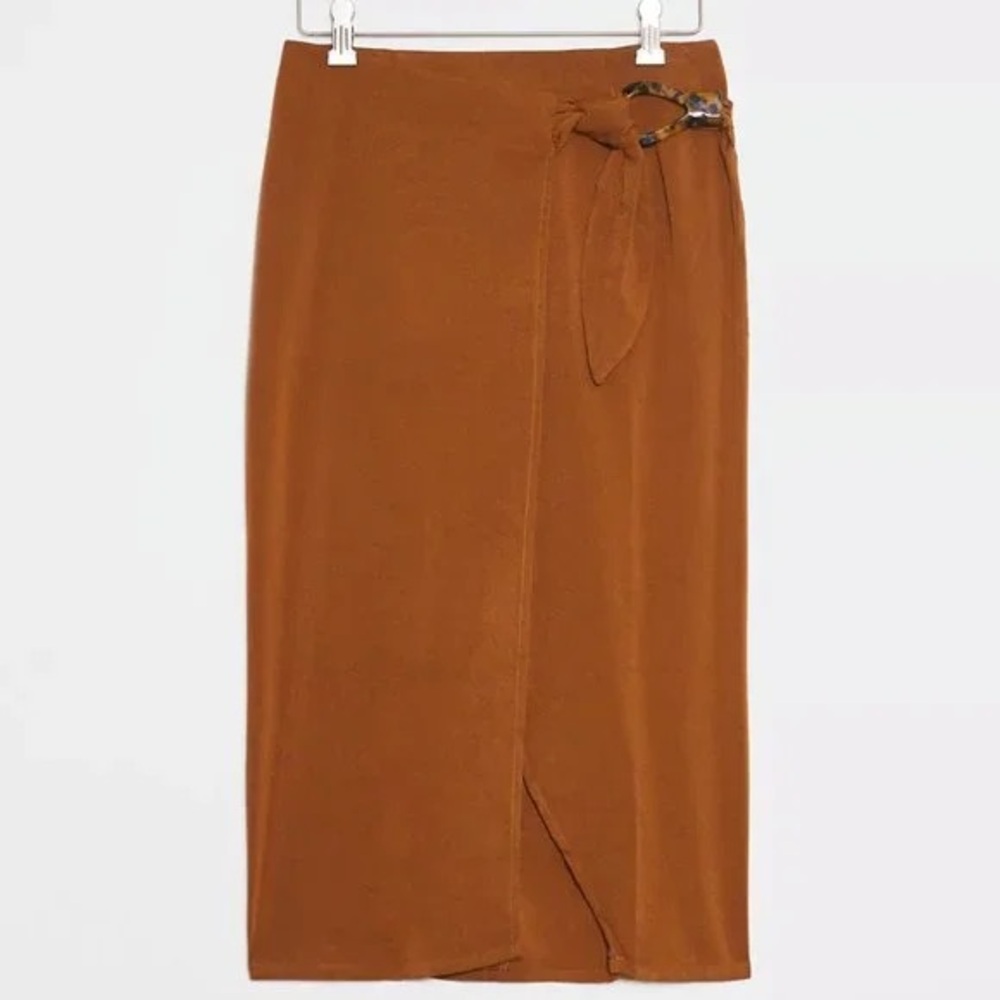 Modern Citizen Brown Pareo Wrap Skirt XS